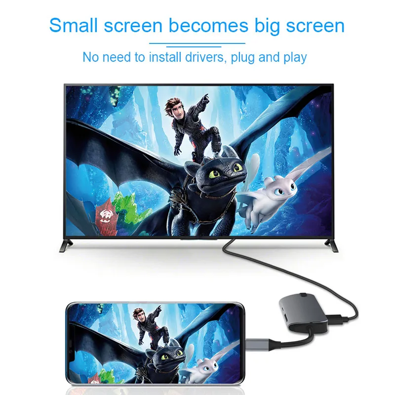Basix USB C концентратор типа 3 0 Thunderbolt HDMI RJ45 адаптер для MacBook Pro Samsung Galaxy S9 S10