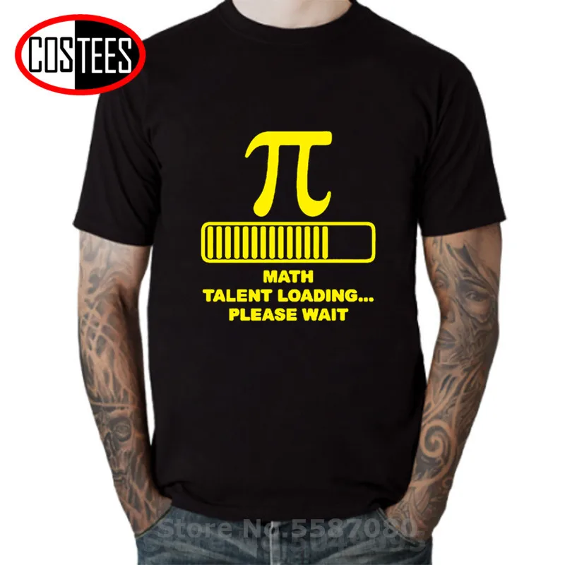 Забавная креативная футболка с персонажами из комиксов Nerd Math Talent Loading Pi