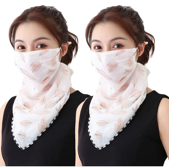 Sun Protection Mask Scarf Silk Neck Scarf （2Pcs） Worth Buy Store