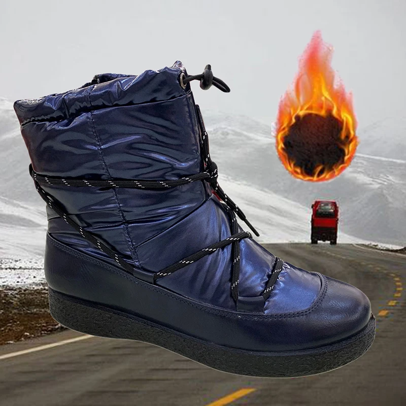 

2019 Women Spring Europe And The United States New Anti-Splashing Snow Boots Foreign Trade Large Size Warm Boots