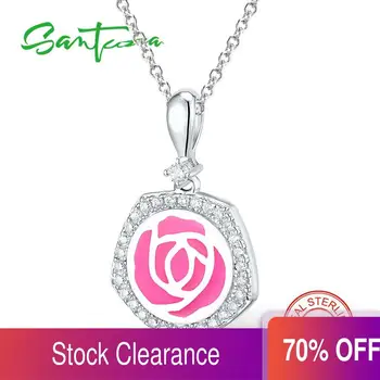 

SANTUZZA Silver Necklaces Pendants For Women Natural Stone Pendant fit for Necklace 925 Sterling Silver Slide Necklaces Pendant