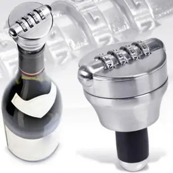 

4 Digits Bottle Cork Password Lock Zinc Alloy Wine Bottle Stopper Cork Combination Safe Password Lock For Hotel Bar