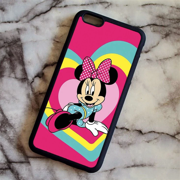 Розовый Чехол для телефона с рисунком Микки и Минни Маус KETAOTAO для iPhone 4S 5C SE 5 5S 6 6 s 7 8 Plus XR XS Max чехол из мягкого ТПУ и резины и силикона - Цвет: Розовый