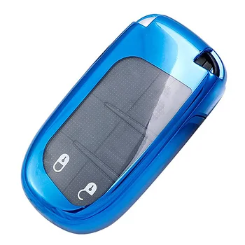 

TPU Soft Electroplating Car Key Casel Cover Fit for Jeep Dodge Free Light Car