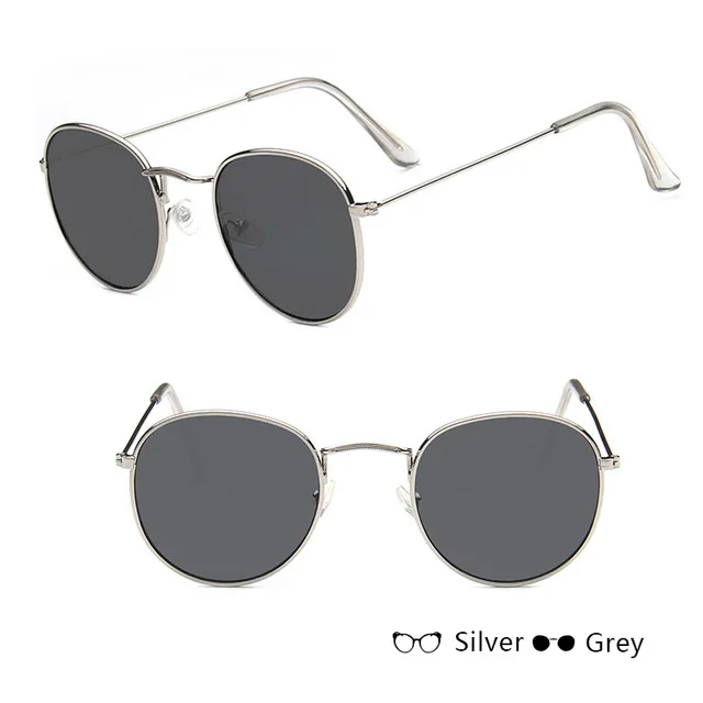 RBROVO, солнцезащитные очки для женщин/мужчин, фирменный дизайн, очки для девушек, Круглые, Роскошные, Ретро стиль, солнцезащитные очки, винтажные, зеркальные, Oculos De Sol Gafas - Цвет линз: silver grey