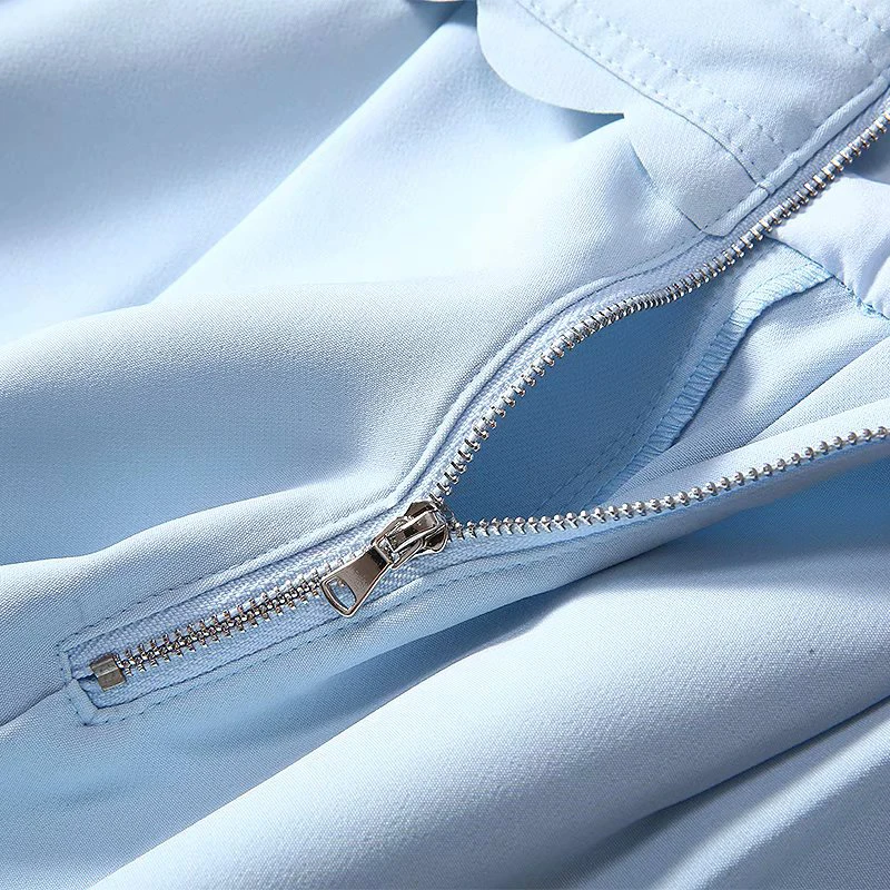 HIGH STREET Новая мода дизайнерский комбинезон женский элегантный без рукавов, с вырезом лодочка небесно-голубые пуговицы лепесток комбинезон