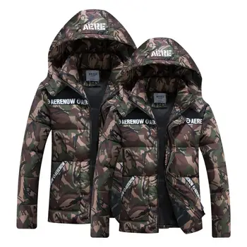 

Winter men's jacket hooded cotton men's camouflage winter clothing couple cotton clothing Slim clothes personality trend jacket