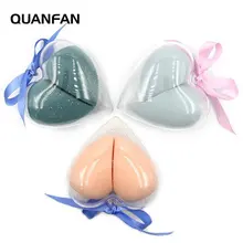 2 шт./компл. губка для макияжа коробка в форме сердца не латексный Материал Косметический спонж для пудры на ручке использовать инструменты для макияжа красоты