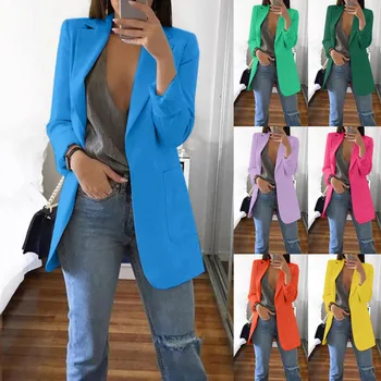 

Women Camisa Autumn Long Sleeve Turn-down Collar Coat Ladies Business Suit Cardigan Jacket Suit Tops Plus Size 19Sep04 P30