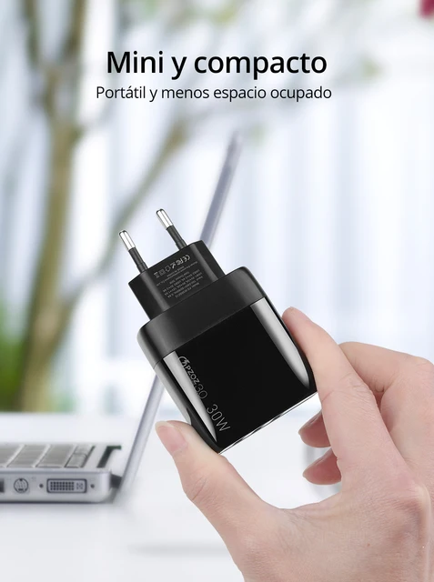 Pzoz-cargador Usb Tipo C De 30w, Carga Rápida Qc 3,0 Pd 20w