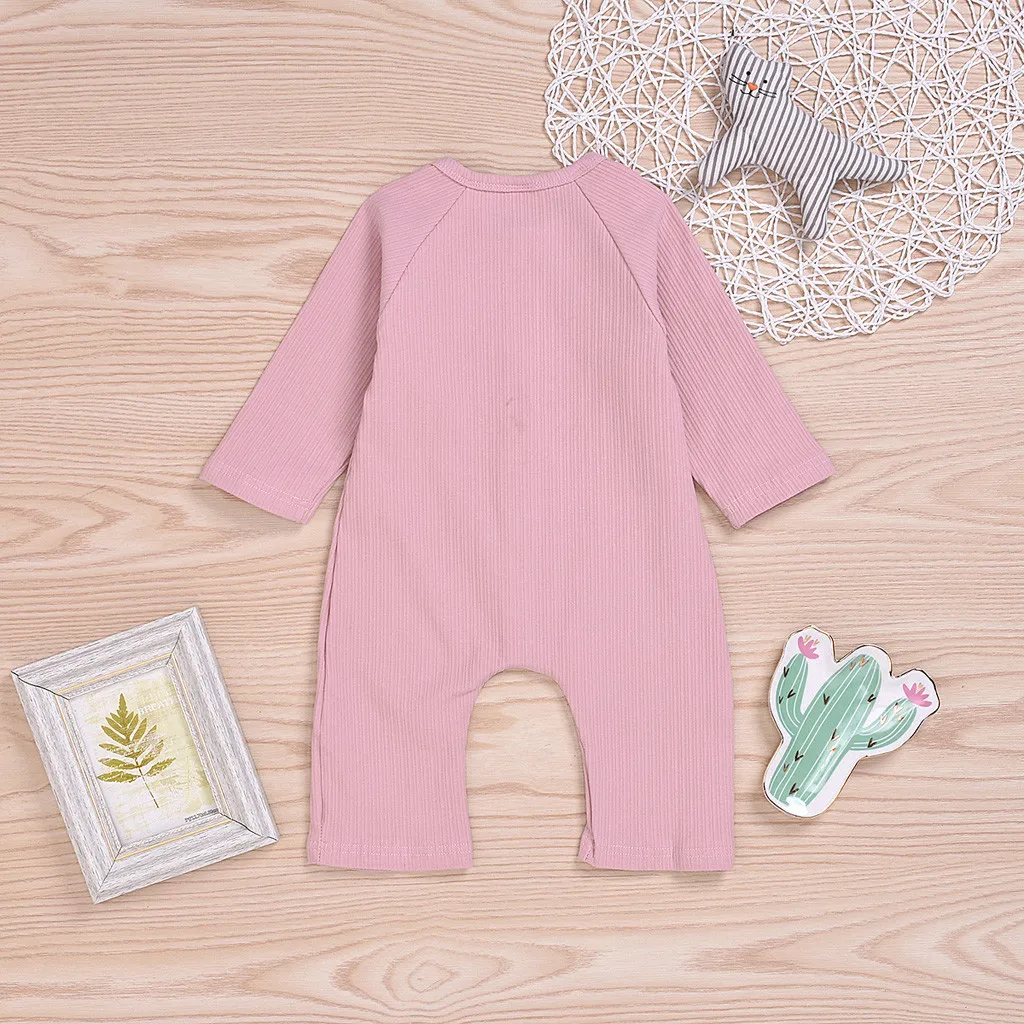 Baby Boys Girls clothes Overalls for Newborn winter jumpsuit комбинезон детский Long Sleeve Solid Romper Jumpsuit Clothes#4