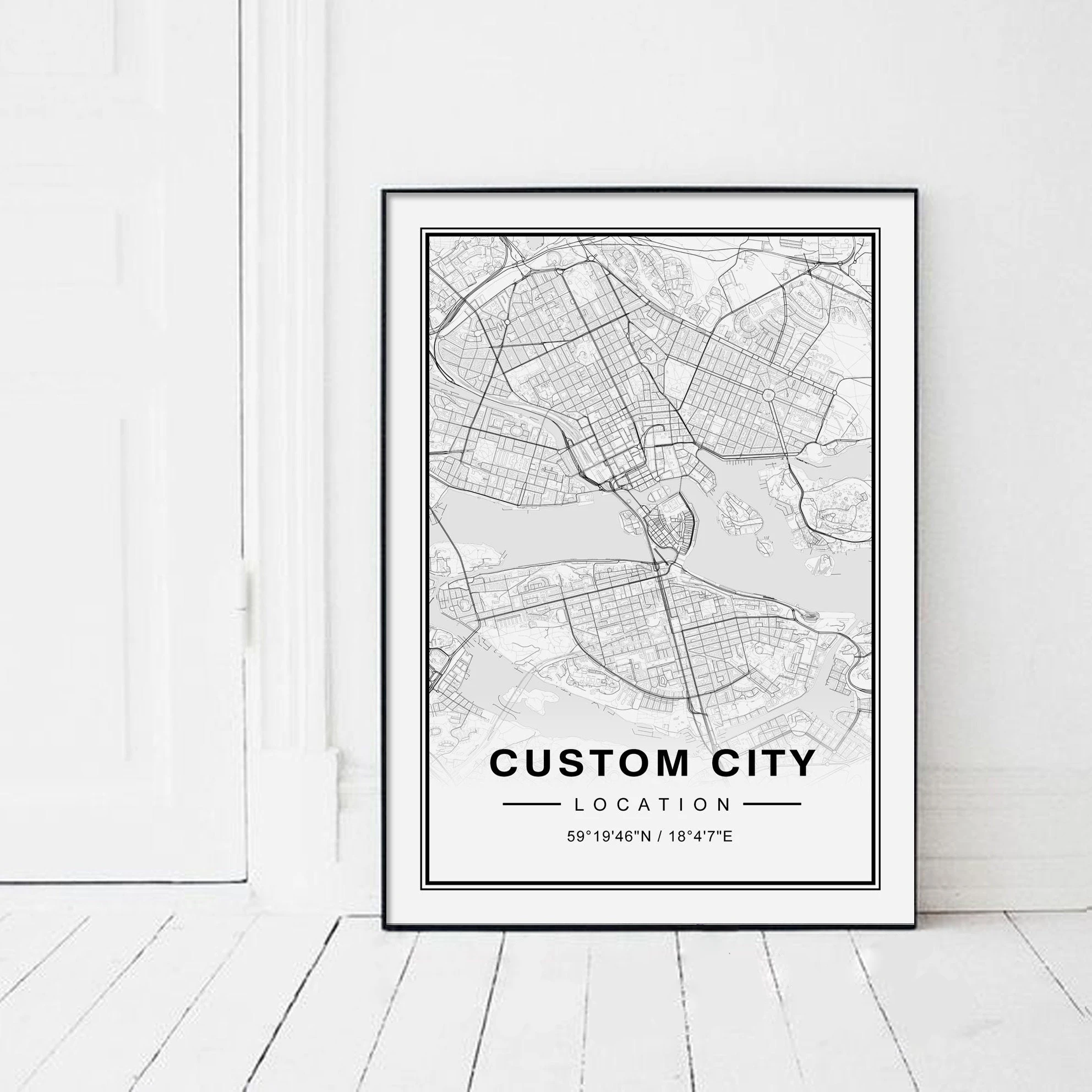 Custom City Map Wall Art Personalized Poster Canvas Print Nordic Style Living Room Decoration Modern Digital Bedroom Decor | Дом и сад