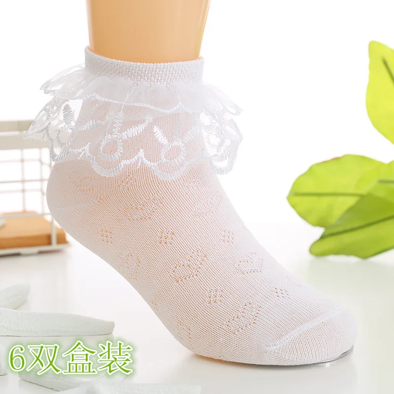 

Children Dance Spring And Autumn Princess Lace Lace Socks Girls Socks Socks White Cotton Summer Mesh Thin Students Short Socks