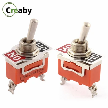

10pcs ON-OFF SPST 2 Terminal Heavy Duty Mini Rocker Toggle Switch 15A 250V Orange Switches E-TEN 1021