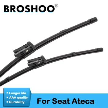 

BROSHOO Car Windscreen Wiper Blades Natural Rubber For Seat Ateca,Fit Standard Hook Arm 2016 2017 2018 Auto Accessories Styling