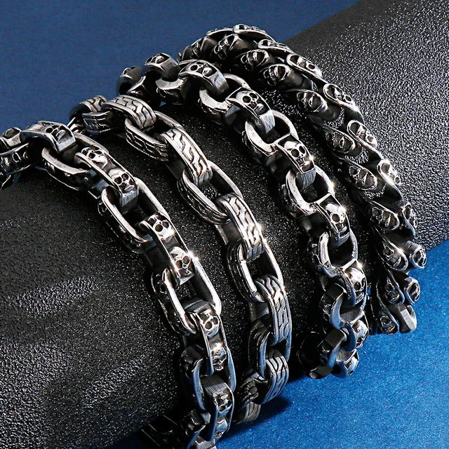 6.5 Biker Chain with Yellow Gold Loops Bracelet | Ylang 23