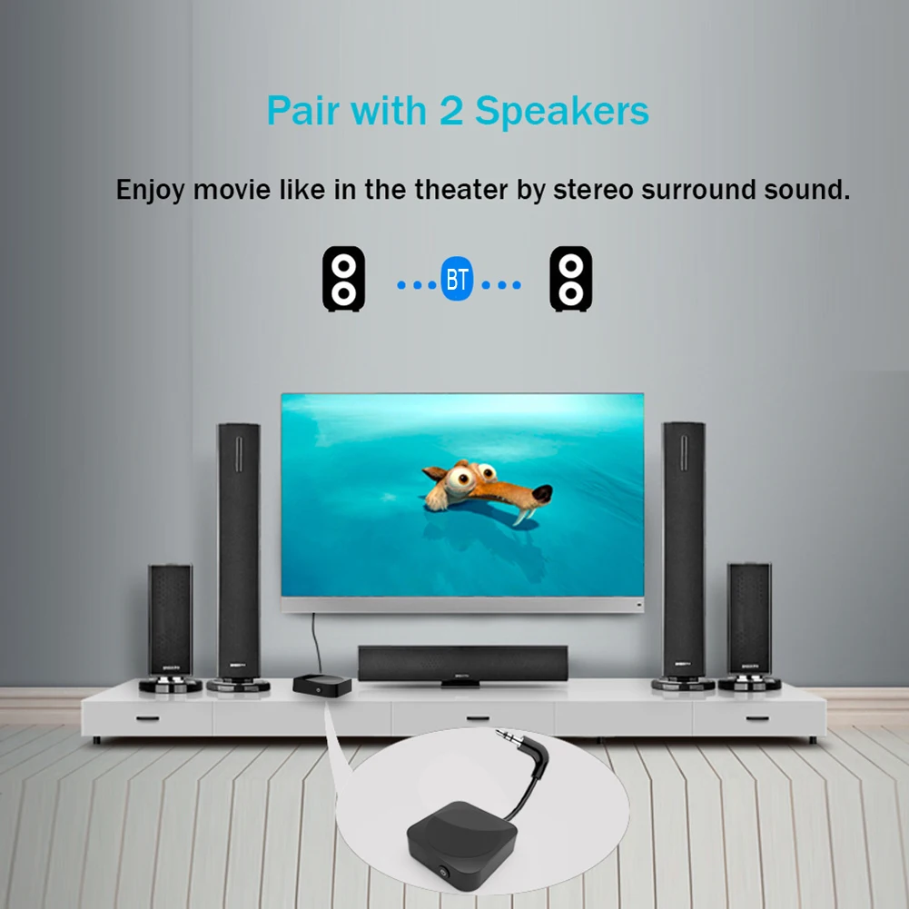 Bluetooth 4 1 Audio Transmitter 3 5mm AUX Adapter Easily Carrying Lightweight Earphone Part for Airplane Car Headphones TV