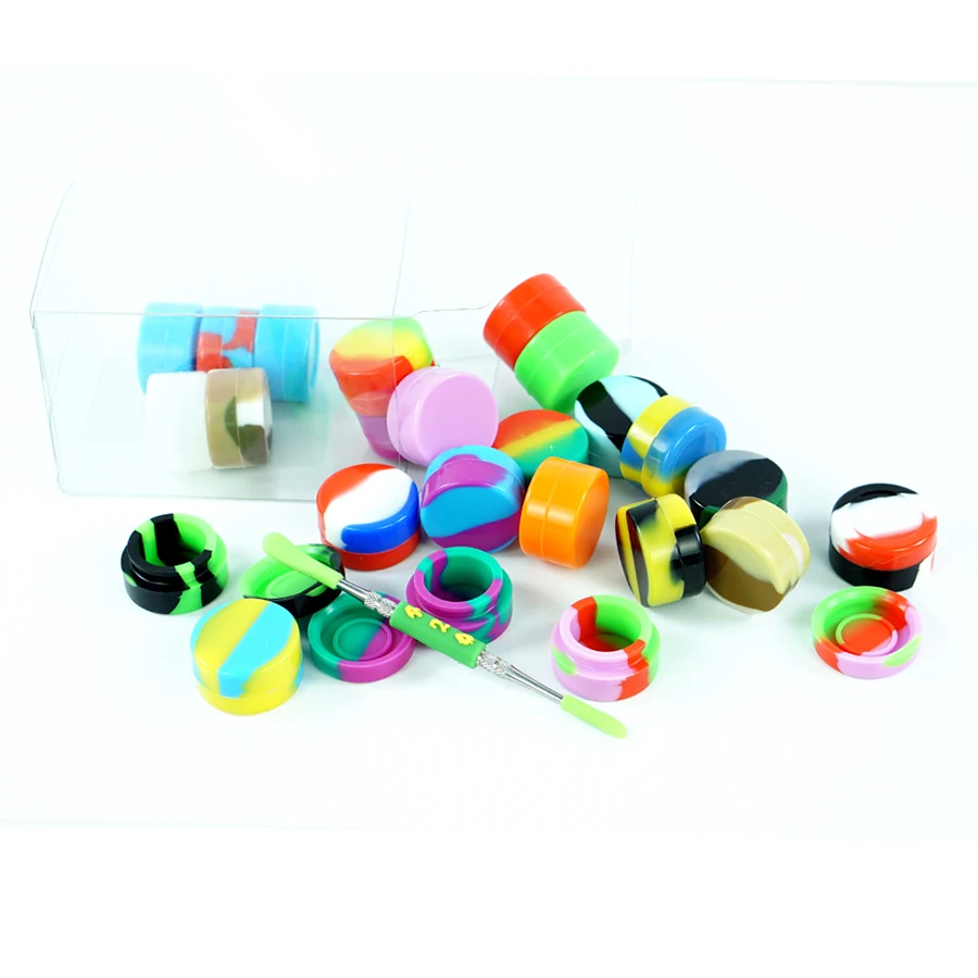 24pcs 5ml Silicone Container for Wax Slick Dab Box Bottle Assorted Colors + Metal Carving Tool Dabber Smoking Accessories | Дом и сад
