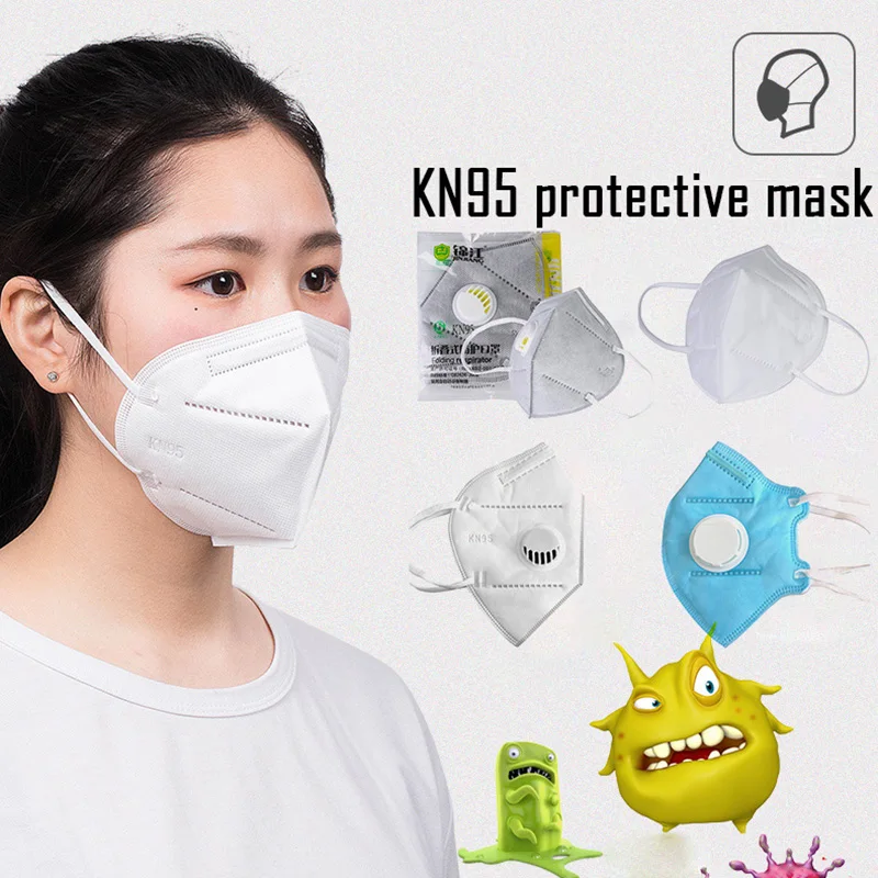 

1PCs KN95 Face Mask 95% Filtration Non-woven Fabric Protective Masks Dust Particles Pollution Filter Daily Protective Equipment