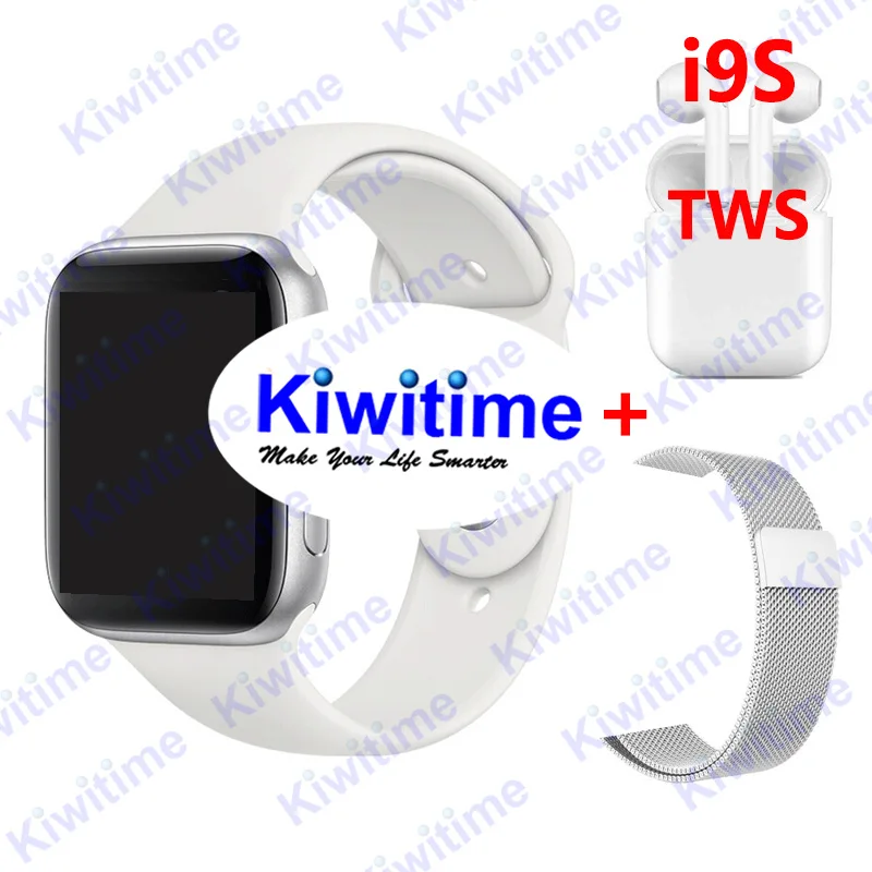 IWO 12 Смарт-часы 40 мм 44 мм Bluetooth Смарт-часы чехол для Apple iOS Android монитор сердечного ритма умные часы - Color: Silver n Milan n i9s