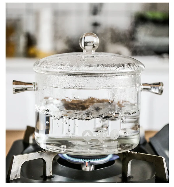 Heat Resistant Transparent Clear Pyrex Glass Cooking Pot Soup Noodle Ramen  Pot Casserole Pot Saucepan Jar Kitchen Cookware Sets - AliExpress
