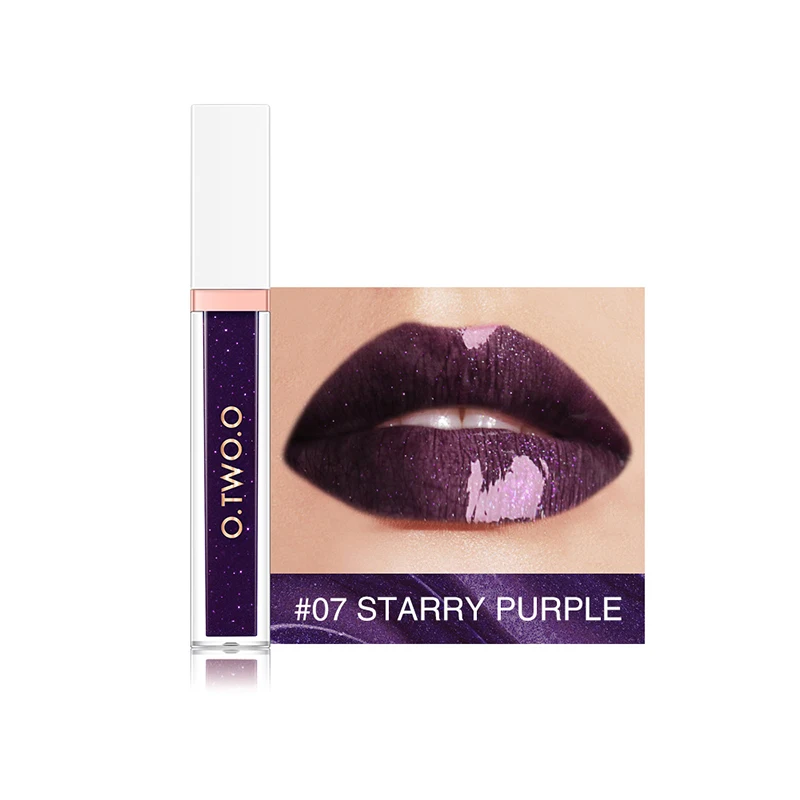 07 Starry Purple Зеркальный стеклянный блеск для губ, 7 цветов, увлажняющий светильник, гель, не липкая Мерцающая губная помада, жидкая, гладкая, Очаровательная губная помада - Цвет: 07 Starry Purple