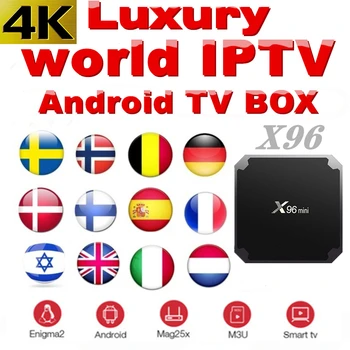 

luxury smart tv box IPTV world IPTV 13000+ android tv box europe Norway Denmark iptv m3u enigma2 no channels or APP included