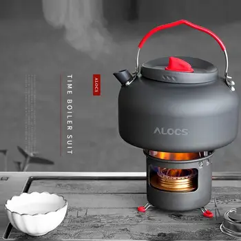 

ALOCS Leisure Outdoor Kettle Time Boiling Water Set CW-K04 PRO Hard Alumina Teapot Set Travelling Hiking Picnic Water Kettle
