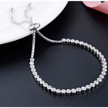 

925 Sterling Silver Bracelet Chain String for Women Jewelry Gifts DropShipping 2020 New Design Brand Zircon Good Quality