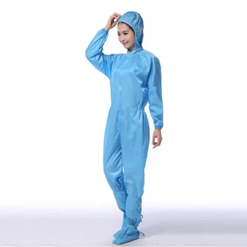 

Solid Safety Clothing Breathable Hooded Unisex Coverall Resistance To Oil Liquid Anti-static Jumpsuits Protective Suit