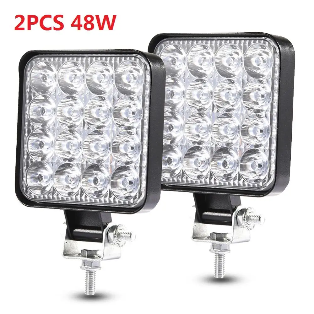 2PCS 48W 2 шт./компл. машинка для стрижки 48 Вт Автомобильный светодиодный луч света квадратный Off-Дорожная лампочка лампы противотуманного освещения снаружи для Jeep SUV Грузовик ATV - Цвет: 2PCS 48W