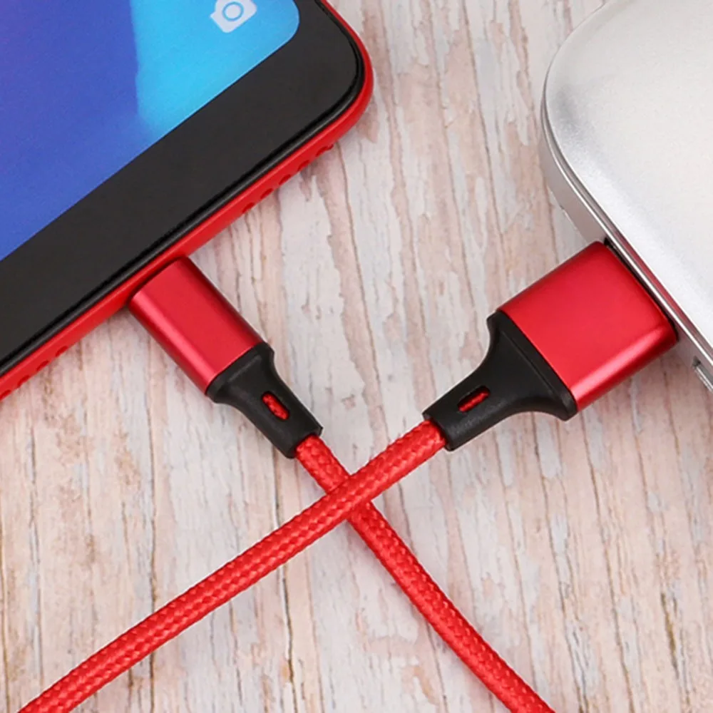 Нейлоновый кабель type-C 1,2 м для быстрой зарядки на Android 3A mi crousb кабель с нейлоновой оплеткой для мобильного телефона type c для Xiaomi mi 8 9