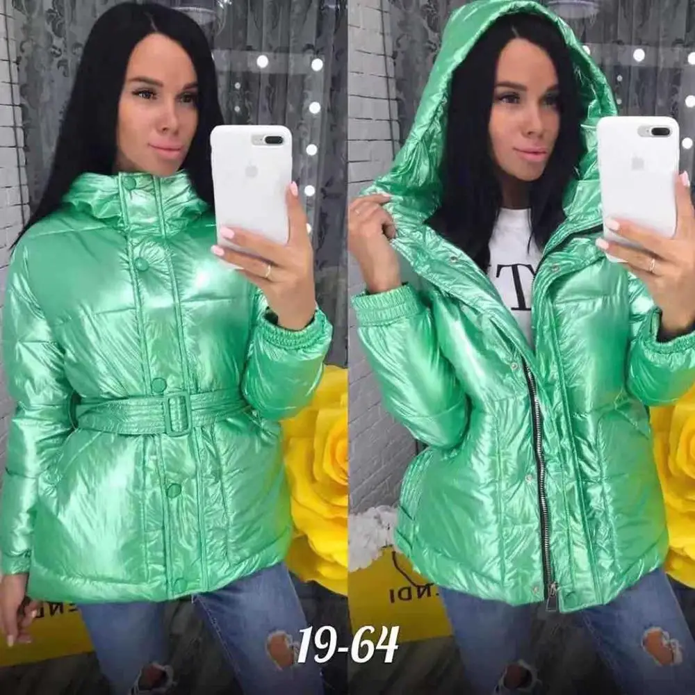 Nagodo, зимний женский пуховик,, манто, Женская парка, mujer, тонкая пуховая куртка с поясом, негабаритный, с хлопковой подкладкой, пальто-пузырь