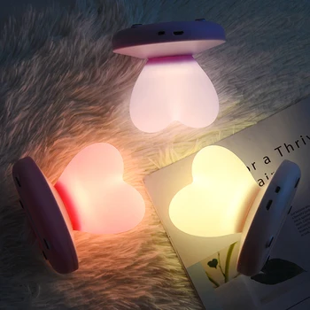 

USB rechargeable silicone night light cute heart-shaped romantic gift eye protection for bedroom bedside Decorative lights