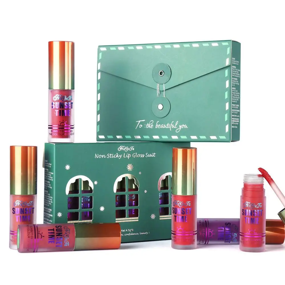 

Christmas Makeup Sunset Time Lip Gloss Set Matte Matte Non-stick Cup Lip Gloss Lip Glaze Makeup