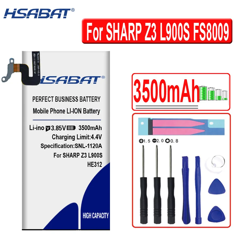 HSABAT 3500mAh HE312 Battery for SHARP Z3 L900S FS8009