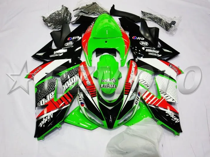4 бесплатные подарки ABS Полный комплект обтекателя подходит для Kawasaki Ninja ZX-10R ZX10R 2006 2007 06 07 обтекатели набор на заказ красный зеленый