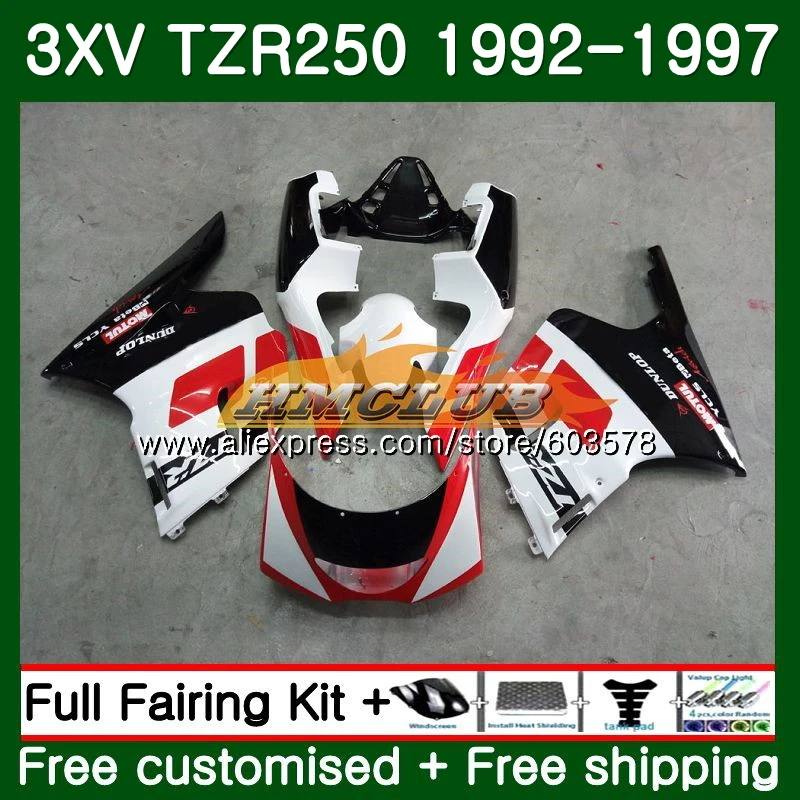Обтекатель 3XV для YAMAHA TZR 250 TZR250 1992 1993 1994 1995 1996 1997 красный белый 122CL.10 TZR250RR RR 92 93 94 95 96