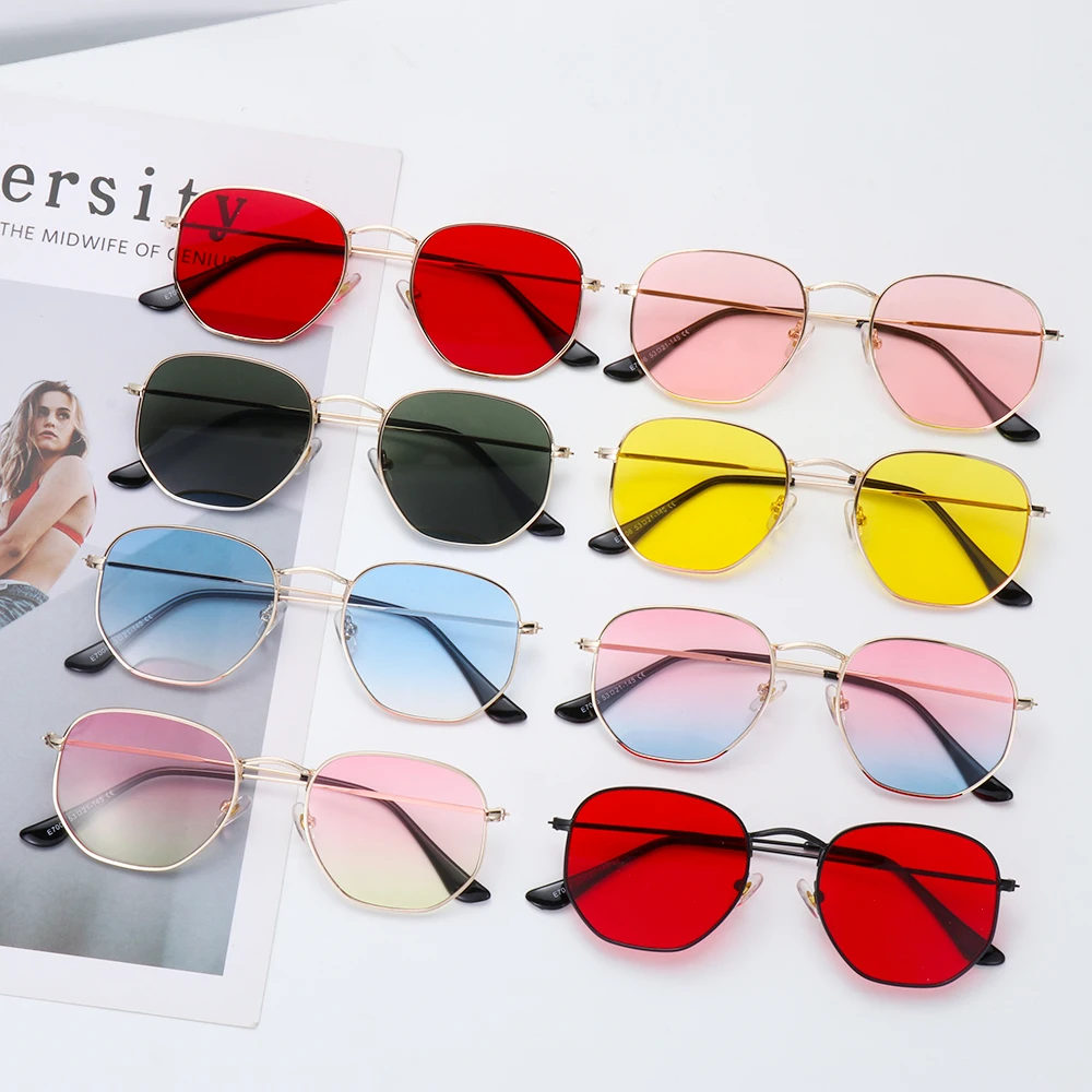 Sleek Unisex Mirrored Lens UV400 Metal Frame Sunglasses