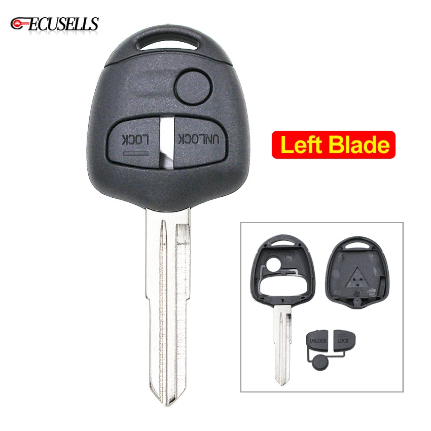 

3 Button Remote Key Shell Case Smart Car Key Housing for Mitsubishi Pajero Sport Outlander Grandis ASX Uncut Left Blade MIT11