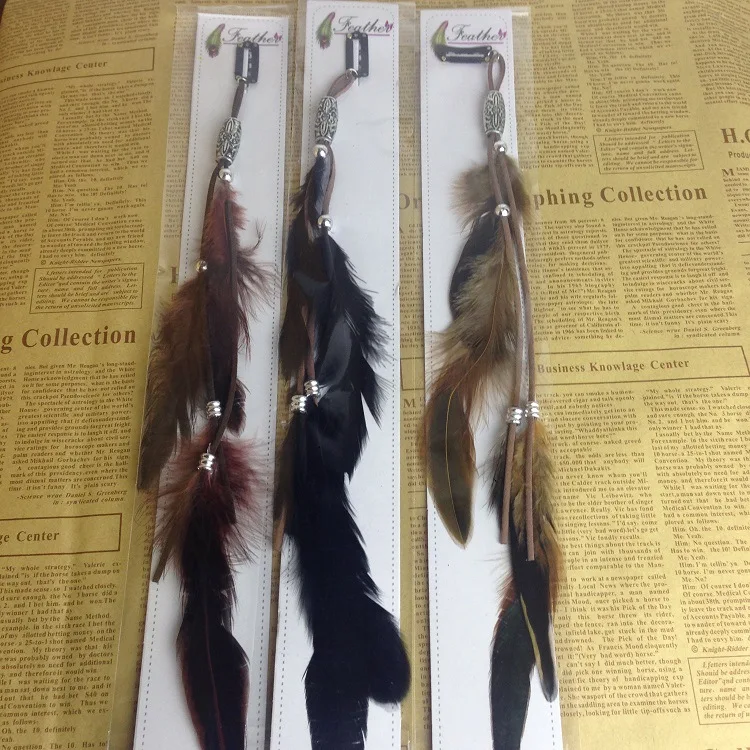 3pcs/lot * Retro feather hair ornament Indian chicken hair hairpin feather ornament national style