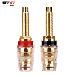 HIFIDIY LIVE 2pcs speaker DIY terminal connector binding post HIFI amplifier Pure cupper Gold-plated Banana socket junction Box