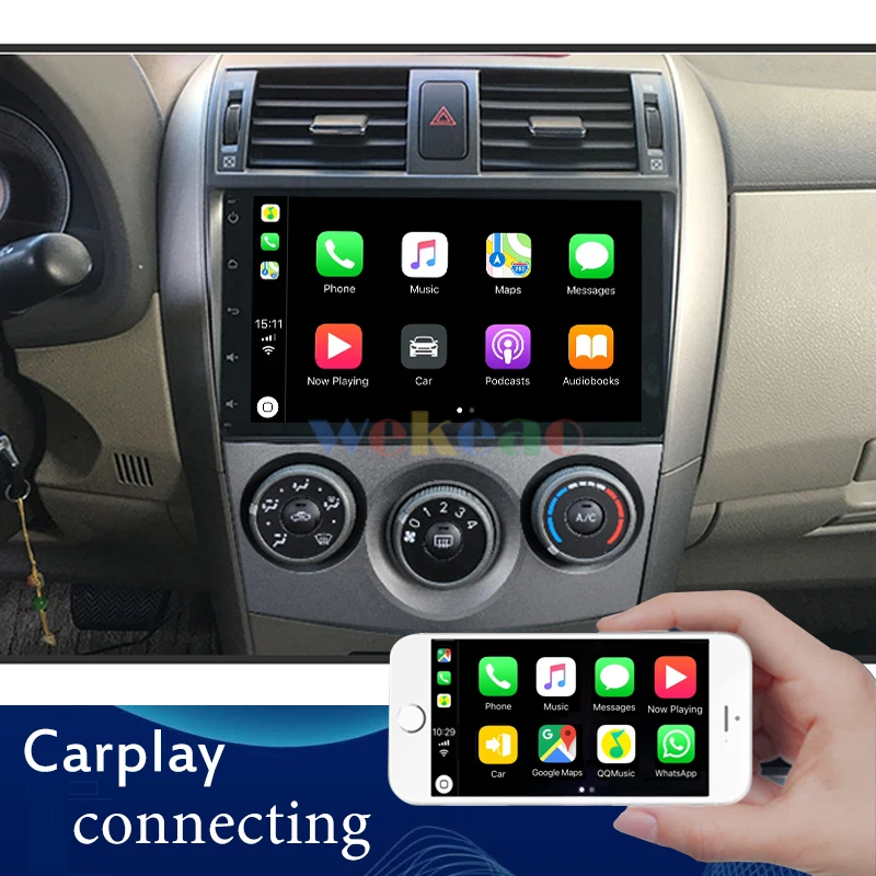 Wekeao Touch Screen 9'' Android 9.0 Car Radio Automotivo Car Dvd Player For Toyota Corolla Android