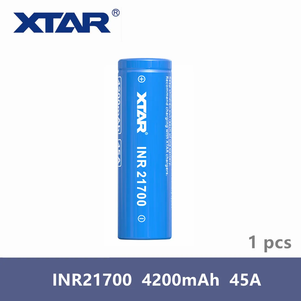 

1Pcs original Xtar Rechargeable battery INR 21700 Battery 4200mAh 3.7V battery high drain MAX 45A Pulse Discharge Flat Top