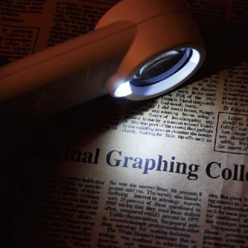 

12X Illuminated Magnifier Microscope Magnifying Glass Aid Handheld Reading For Seniors Loupe Repair Tool With LED