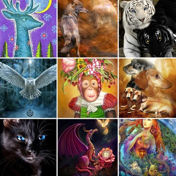

30x40 3pcs diamond painting 5D Full Square embroidery mosaic Cross Stitch DIY Wall Sticker home Decoration Christmas Gift