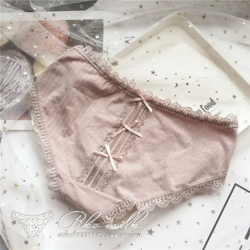 purple pink SP&CITY, милое кружевное нижнее белье для девушек, женские хлопковые трусики с бантиками сзади, сексуальные Полосатые бесшовные трусы, Прозрачное нижнее белье - Цвет: purple pink