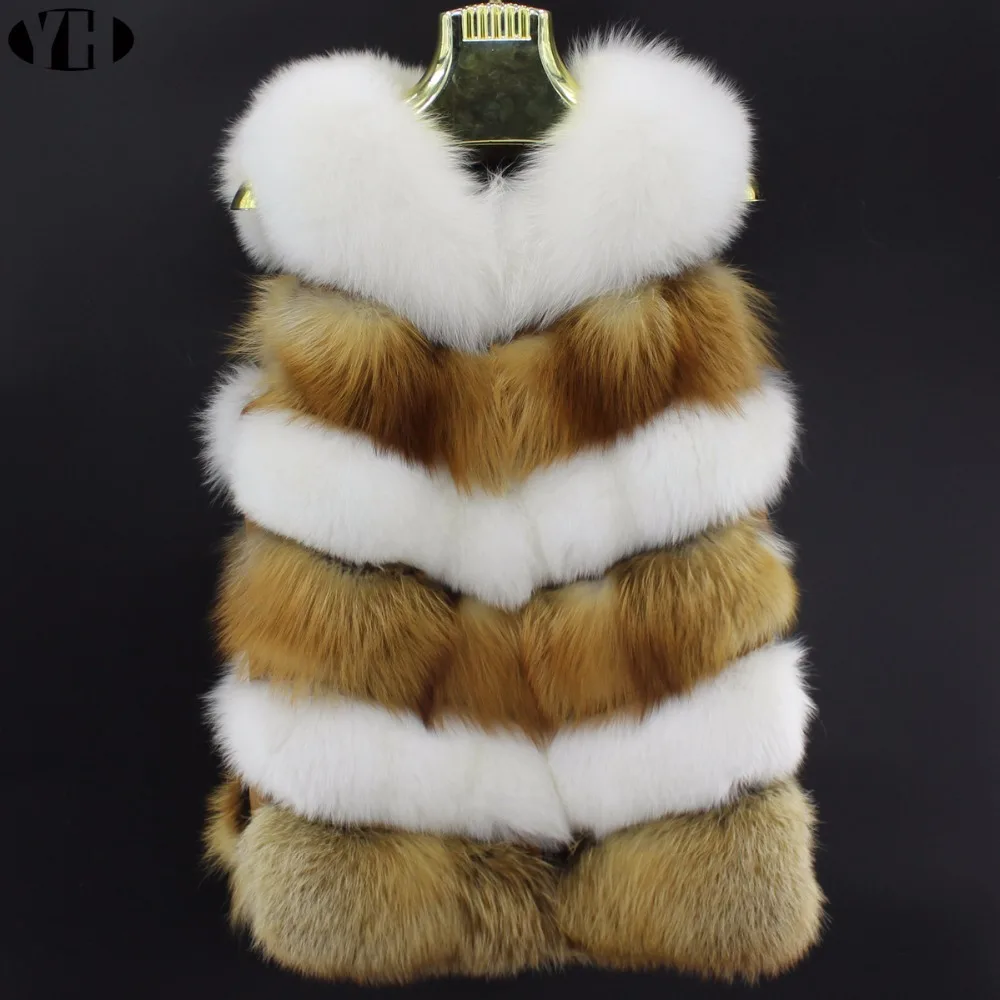 winter women real fur vest lady natural fox fur coat sleeveless warm fashion fur gilet female vest brand customized