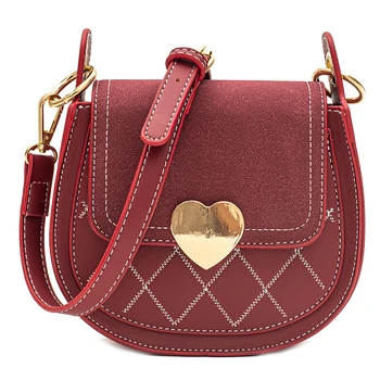 

Saddle bag series new 2020 red women's bag shoulder messenger ladies shoulder bag little fairy fashion semi-circular bag