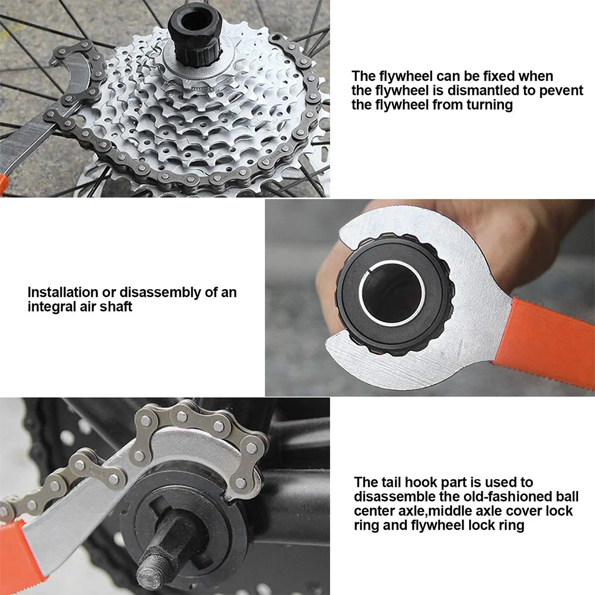 Set of 2 Bike Crank Removal Bottom Extractor Cassette Lockring Flywheel Remover Cycling Tool Kits 